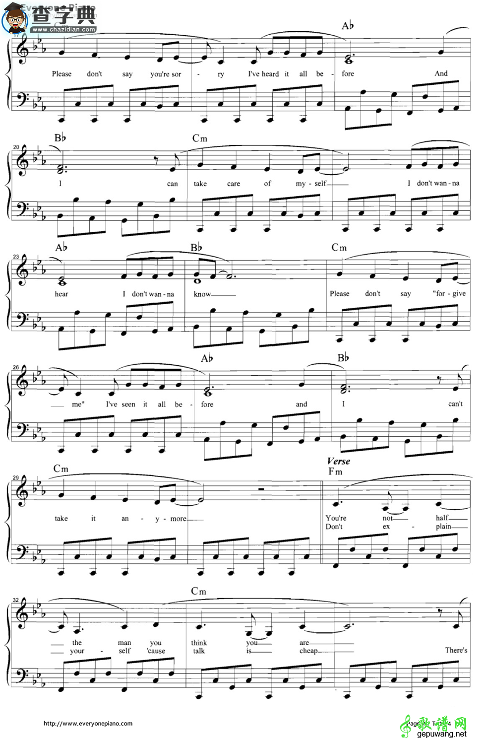 【Sorry钢琴谱】Madonna