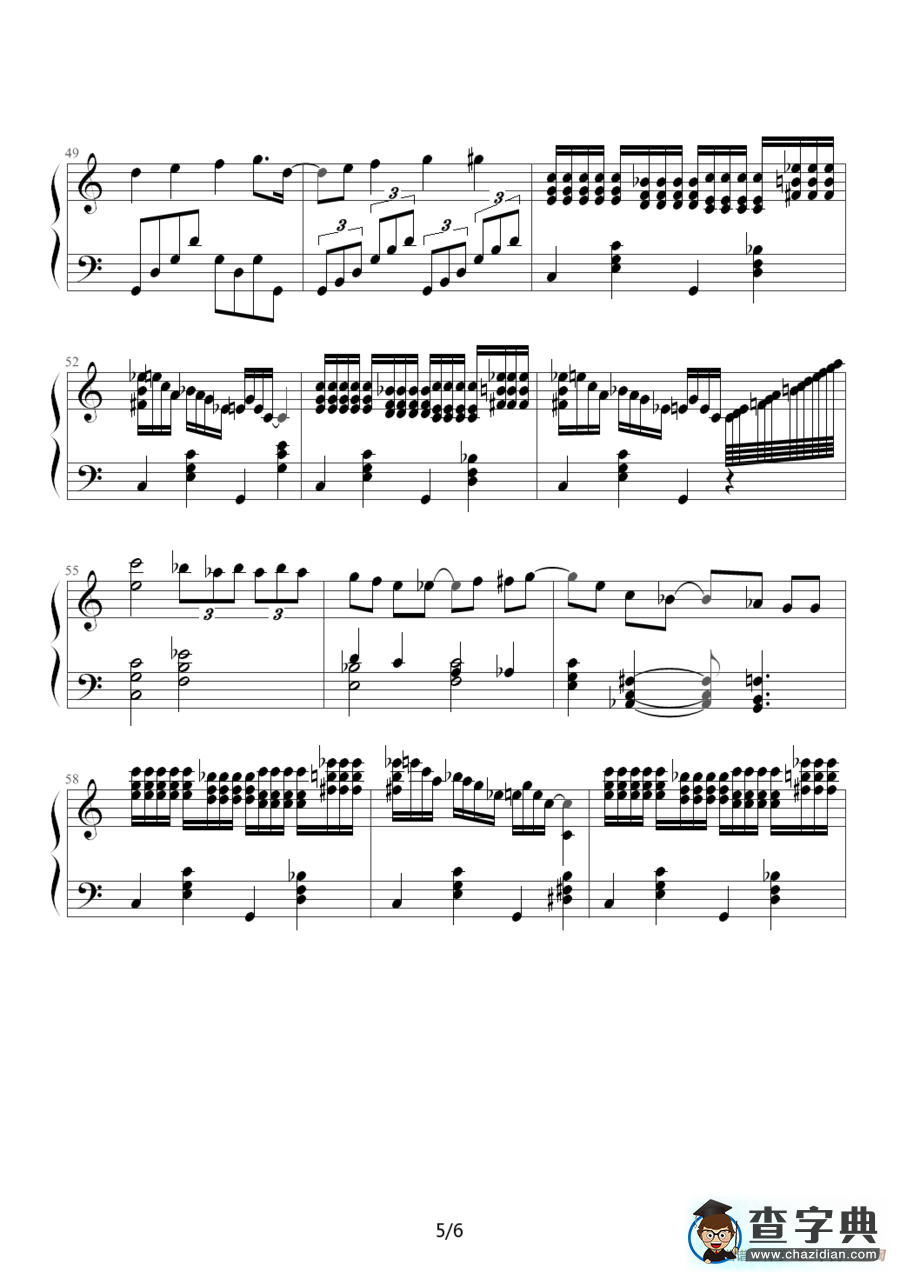 蓝色狂想曲钢琴谱