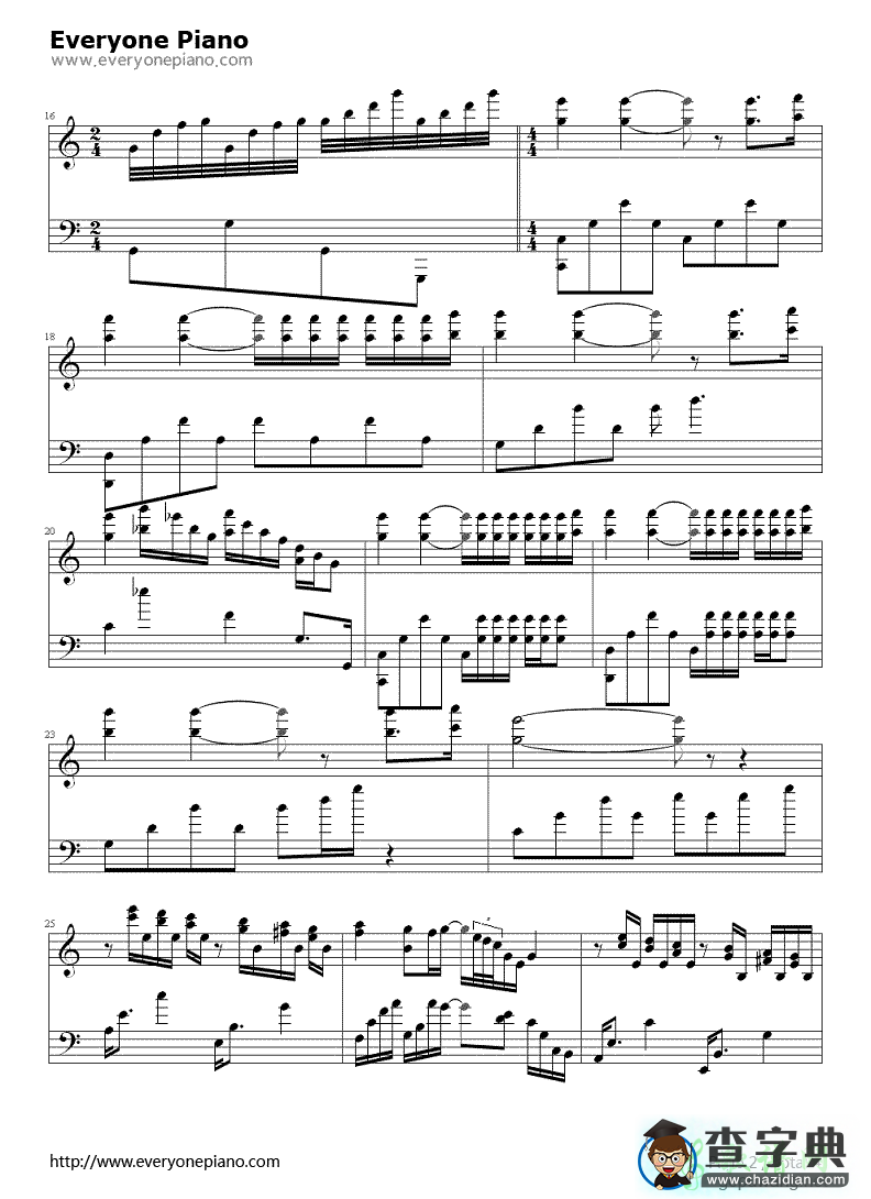 Ballade for Adeline钢琴谱