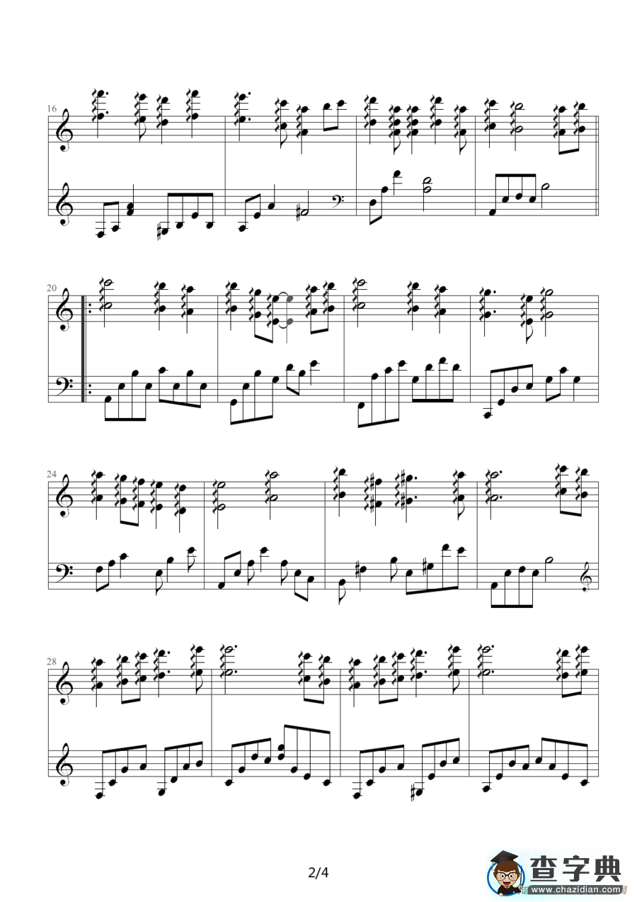 即便几度分手（《悲伤恋歌》插曲）钢琴谱