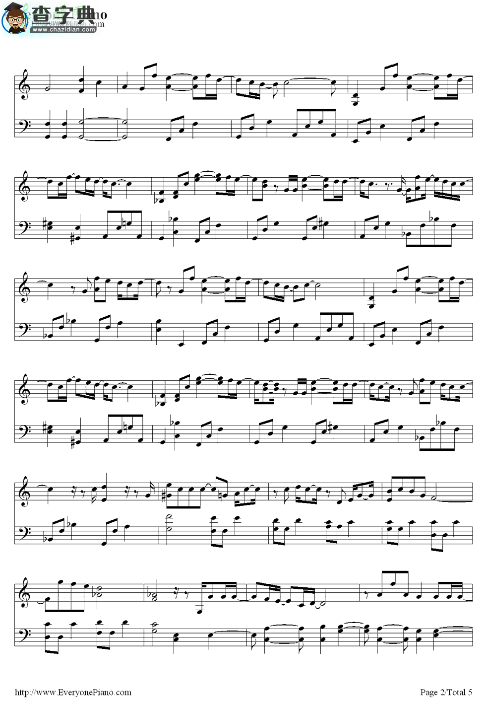 【Belief ～春を待つ君へ～钢琴谱】《阿信》主题曲双手钢琴简谱