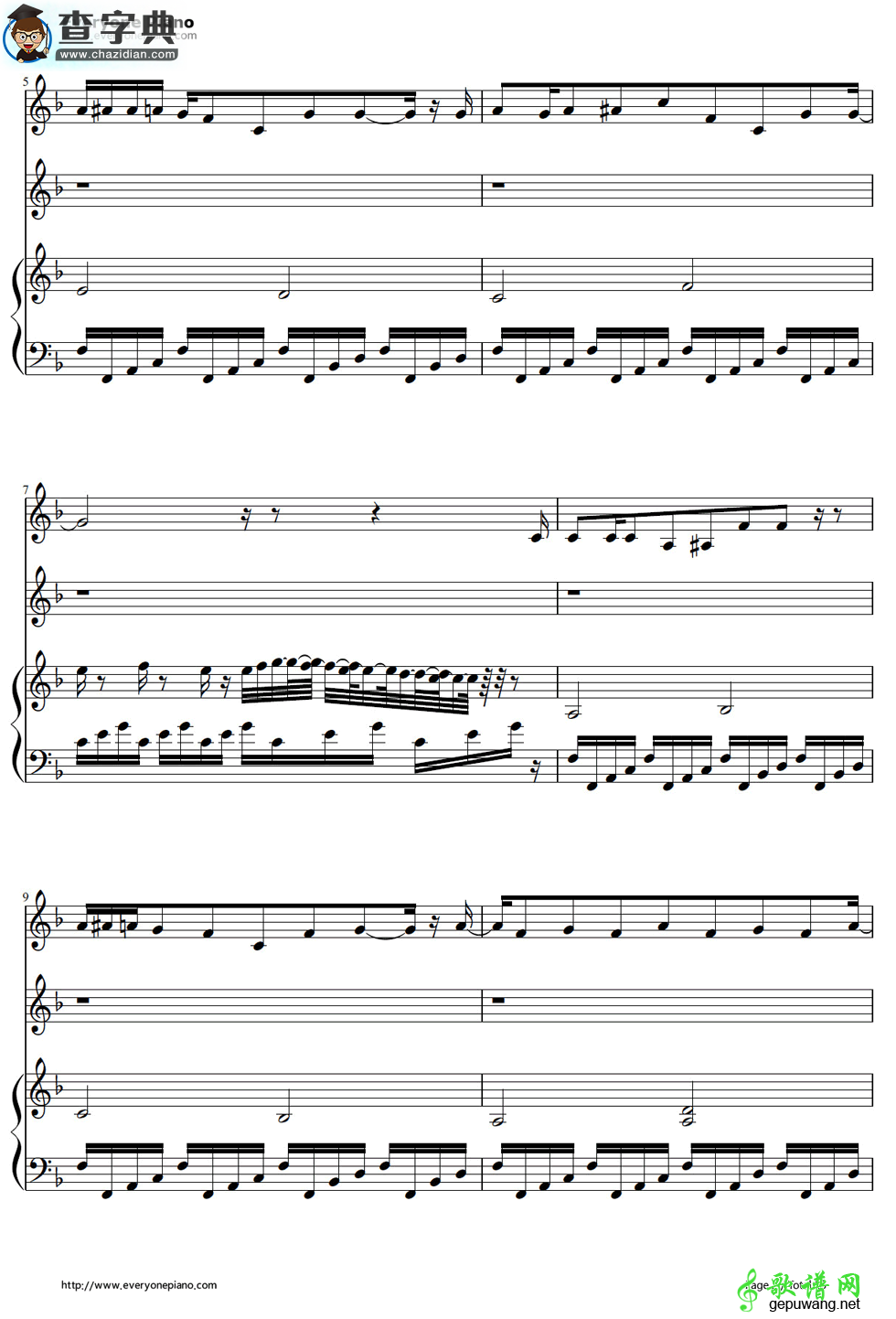 【For the First Time in Forever钢琴谱】五线谱