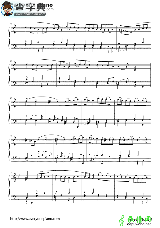 加伏特舞曲钢琴谱