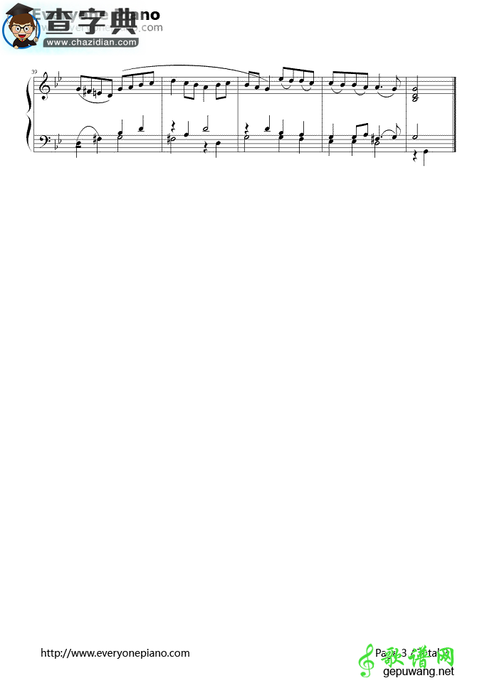 加伏特舞曲钢琴谱