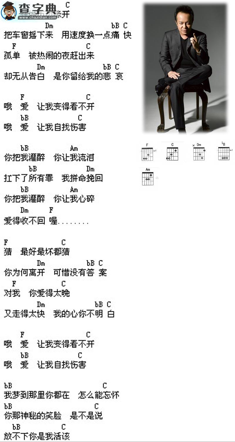 你把我灌醉吉他谱_黄大炜你把我灌醉吉他曲谱