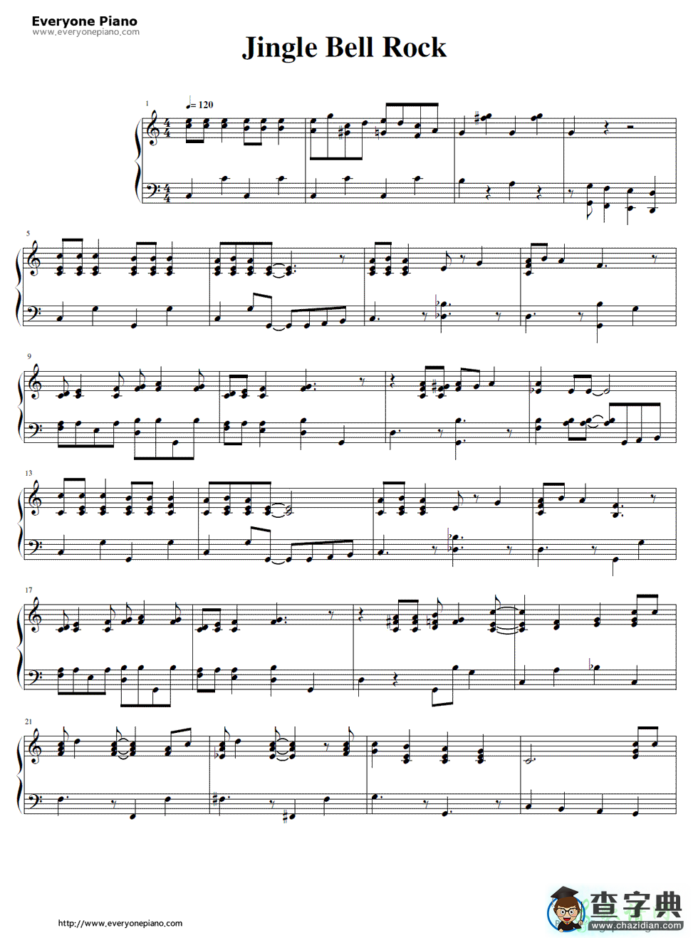 【Jingle Bell Rock钢琴谱】Bobby Helms