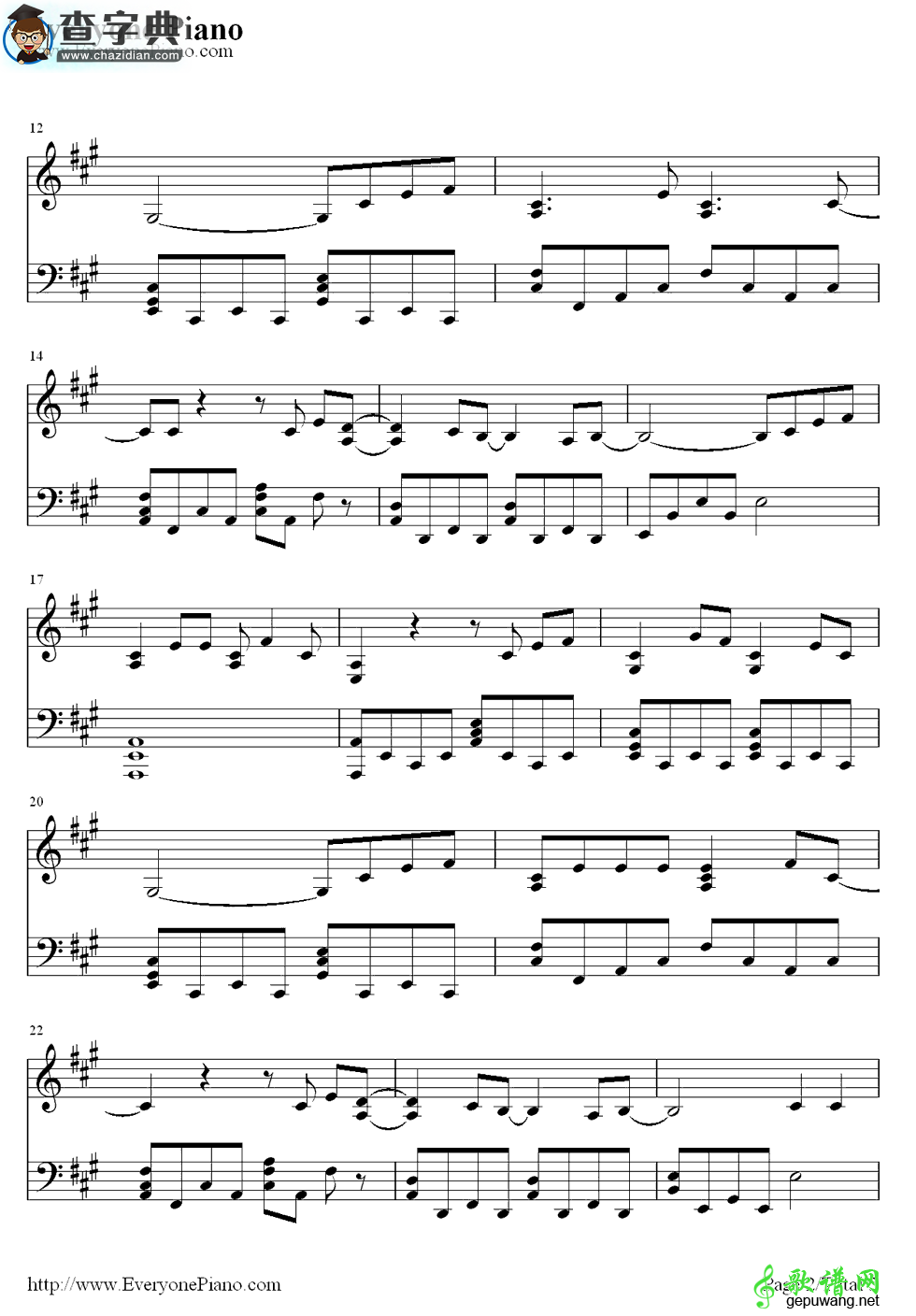 【Young Girls钢琴谱】Bruno Mars