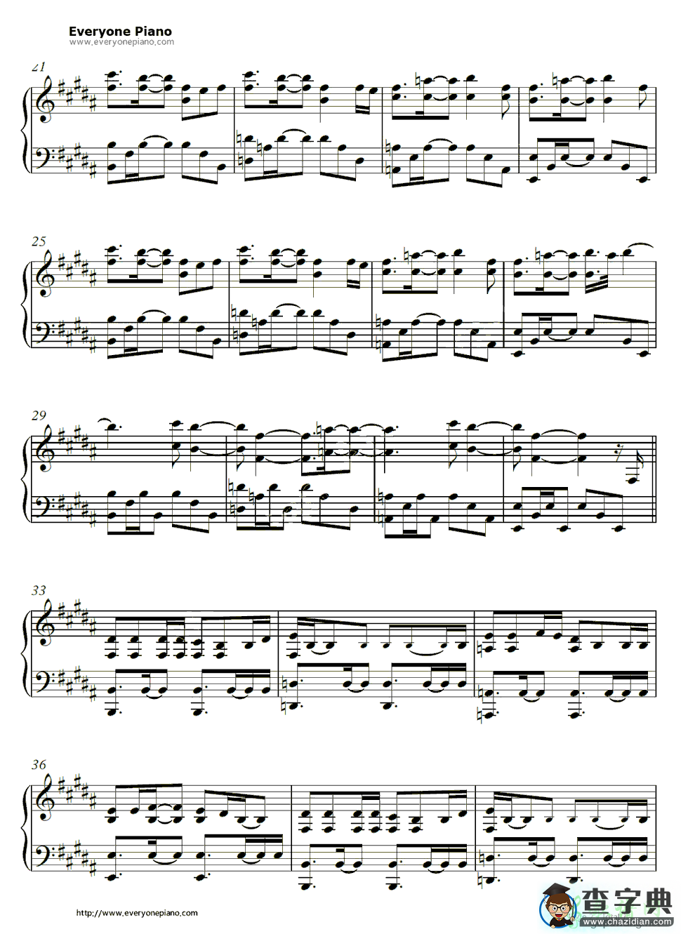 【Let Me Go钢琴谱】Avril Lavigne