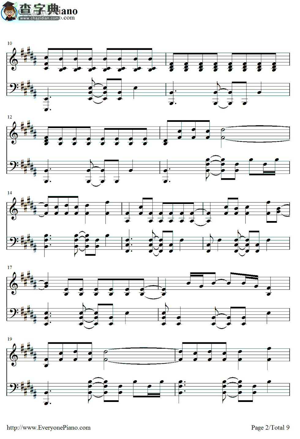 【Yellow钢琴谱】Coldplay