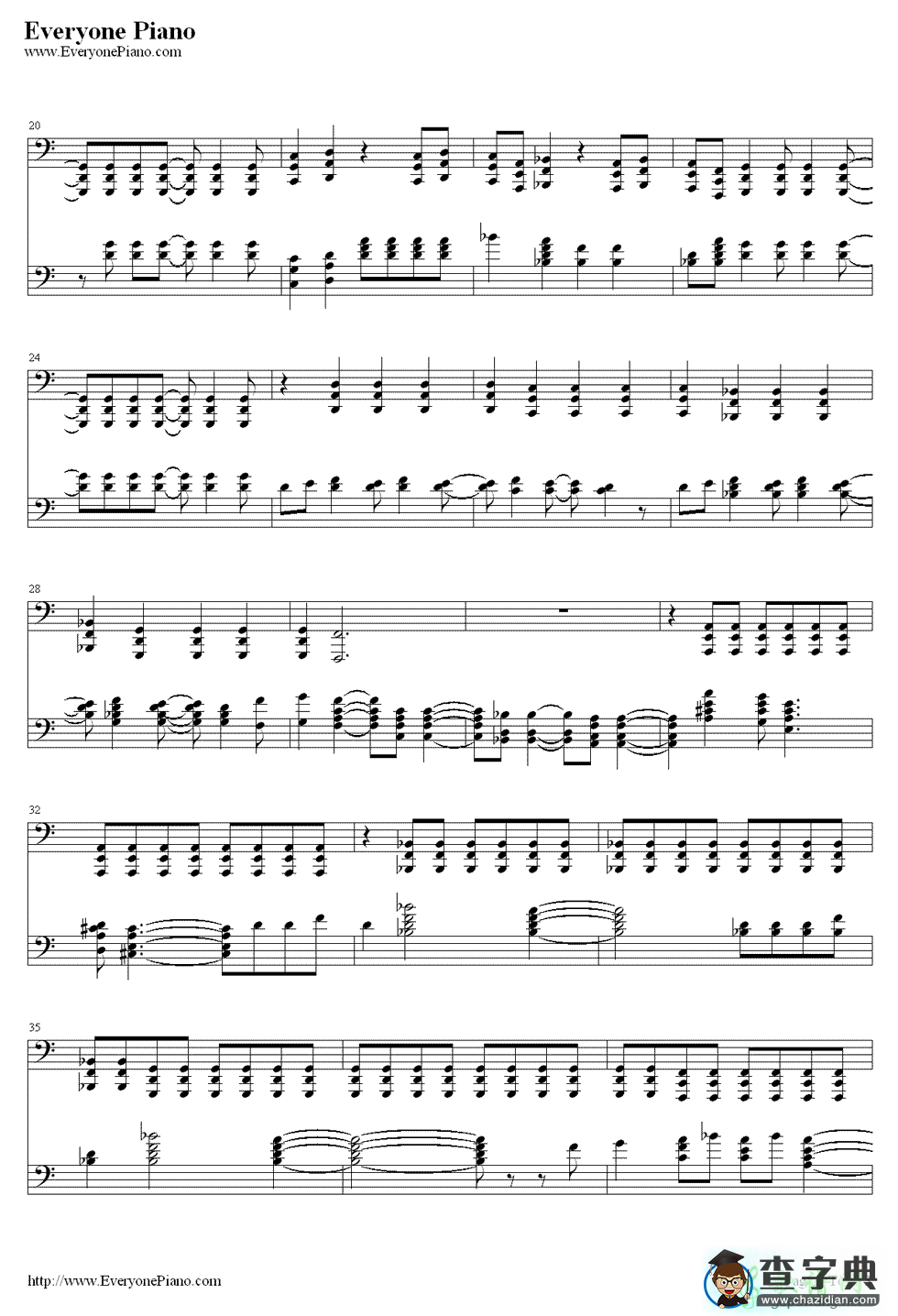 【Locked Out Of Heaven钢琴谱】Bruno Mars
