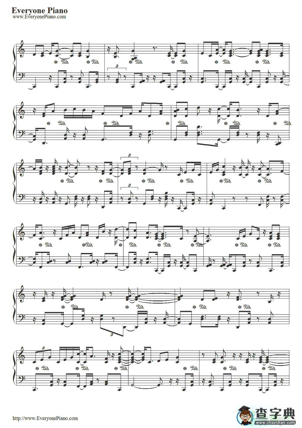【Que Sera, Sera (Whatever Will Be, Will Be)钢琴谱】五线谱