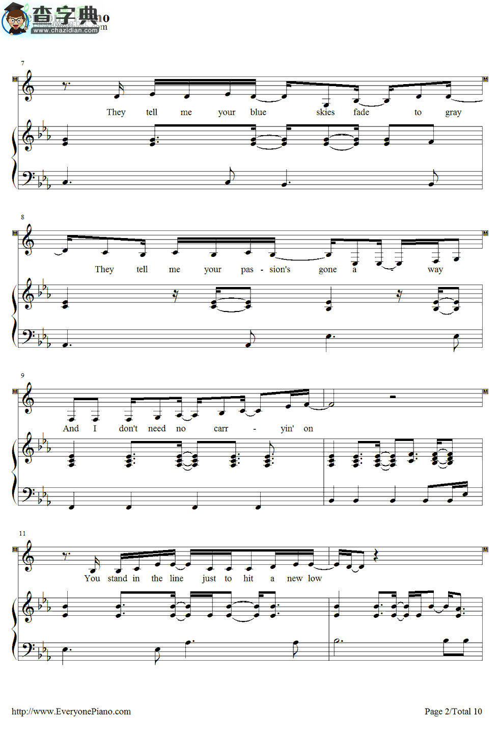 【Bad Day钢琴谱】Daniel Powter