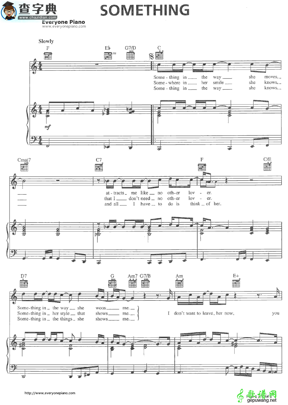 【Something钢琴谱】The Beatles