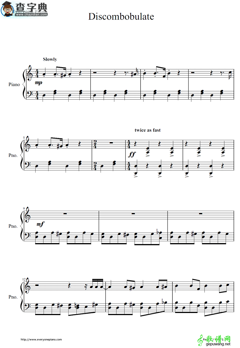 【Discombobulate钢琴谱】Hans Zimmer