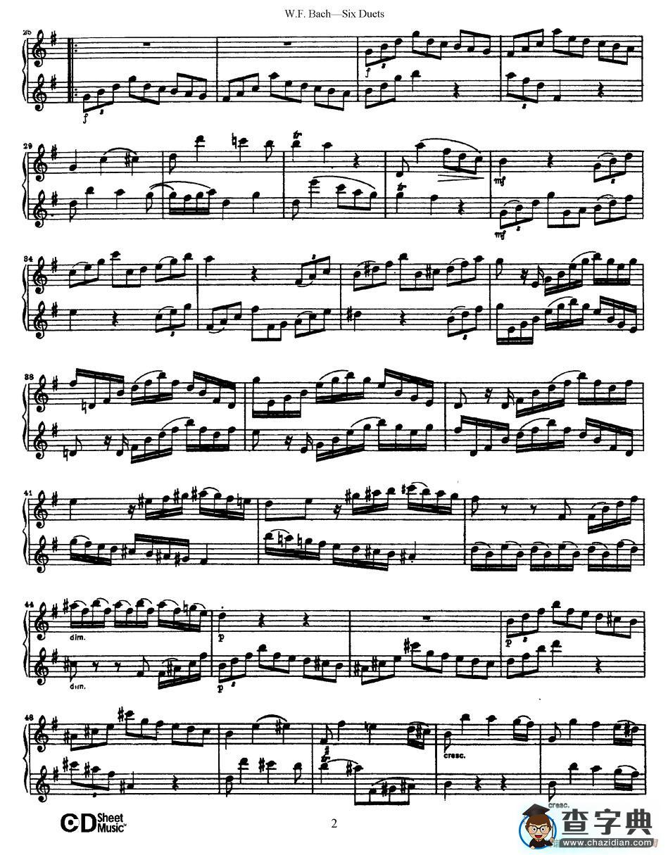 Six  Duets（6首二重奏）（1）萨克斯谱