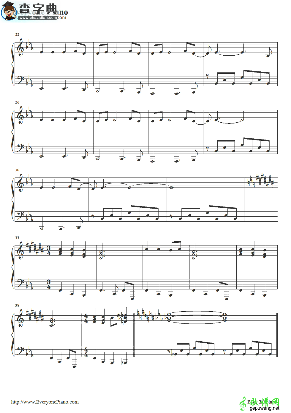 【Only Time钢琴谱】Enya