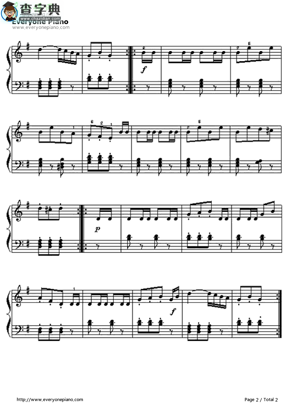 【威廉退尔序曲钢琴谱】威廉退尔序曲双手钢琴简谱