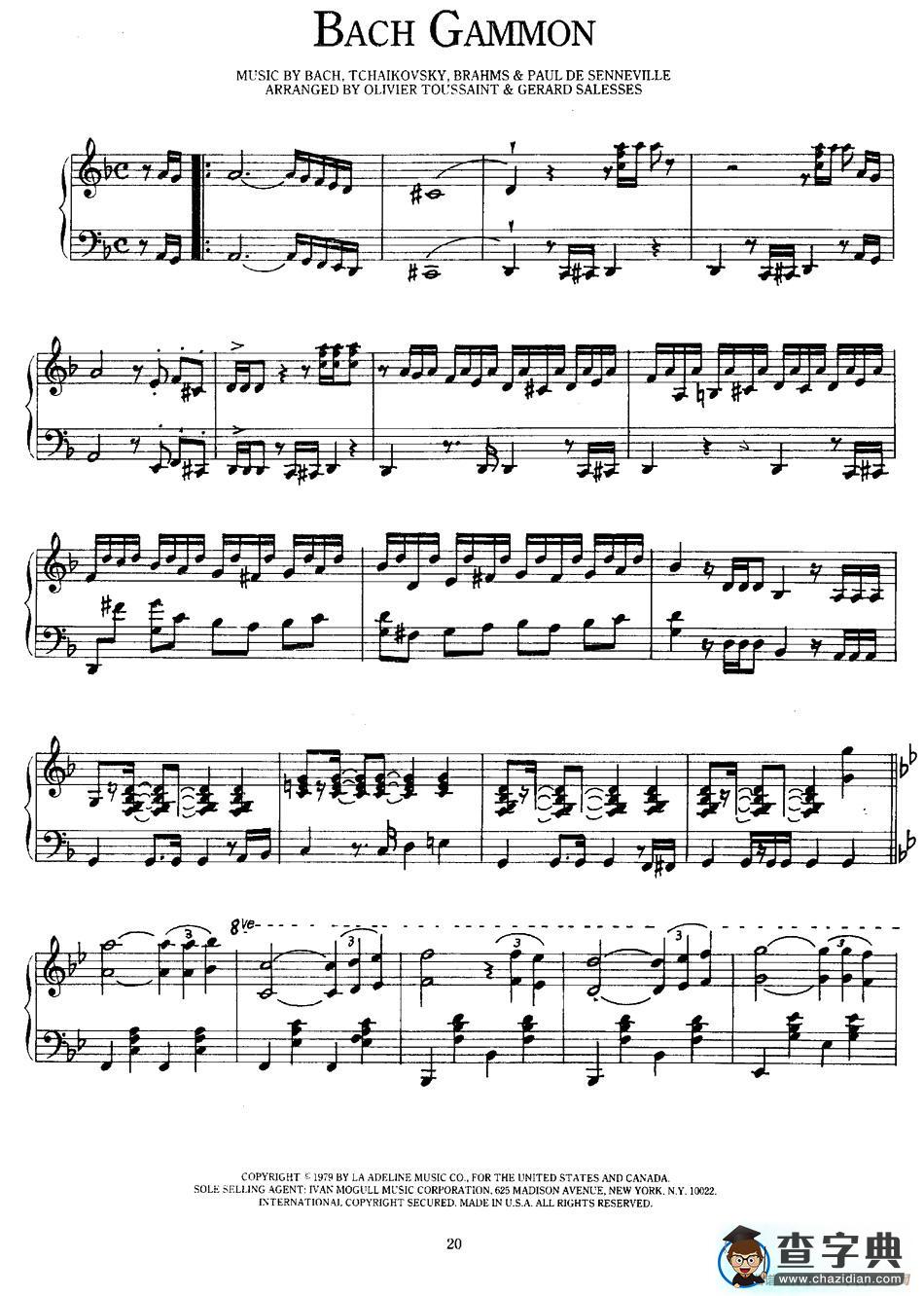 Bach Gammon钢琴谱