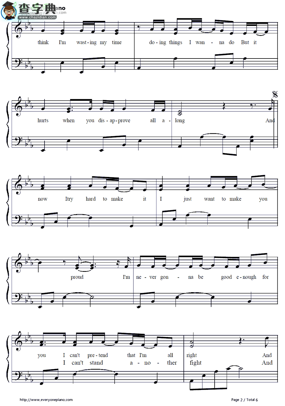 【Perfect钢琴谱】SimplePlan