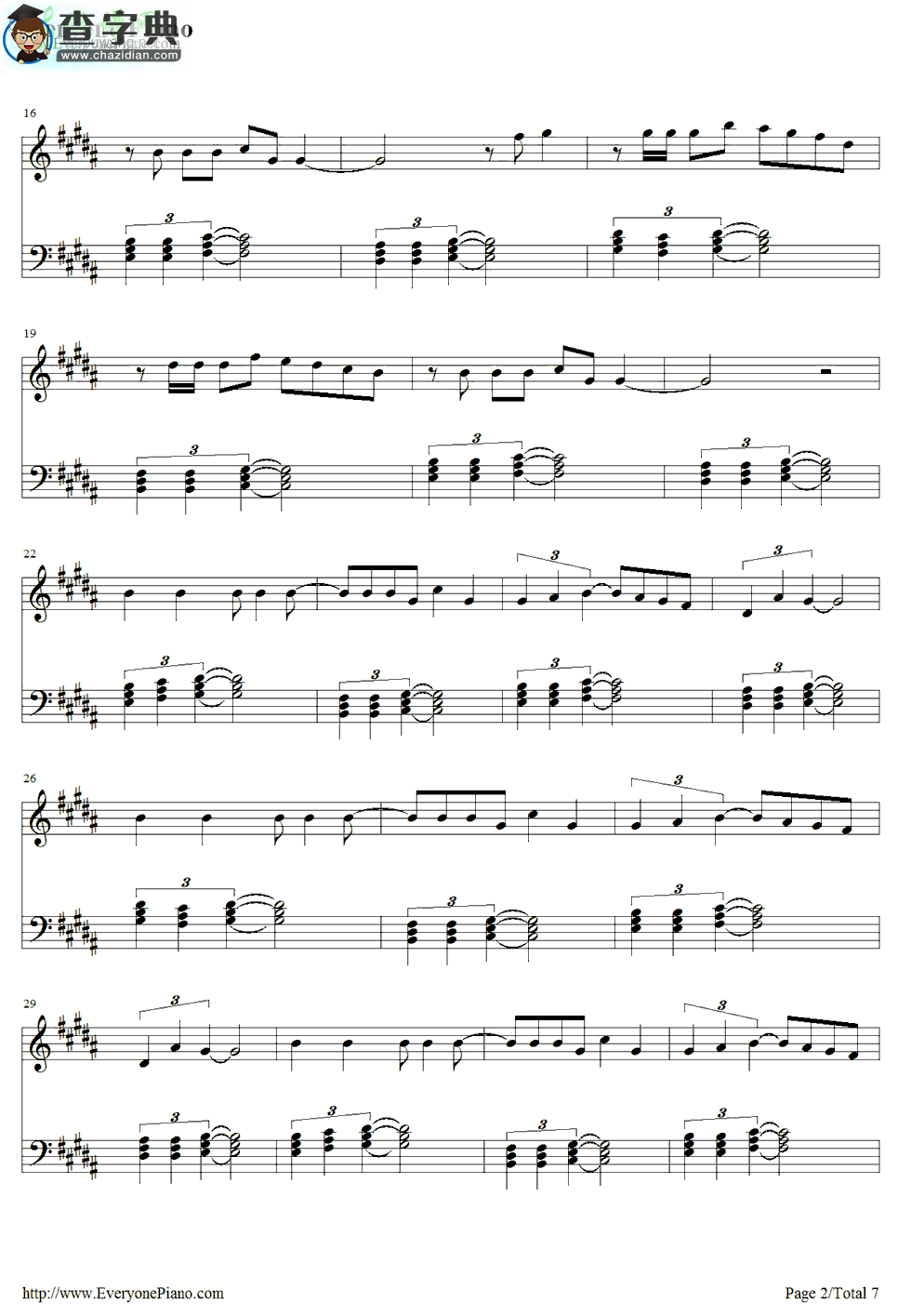 【Your Body钢琴谱】Christina Aguilera