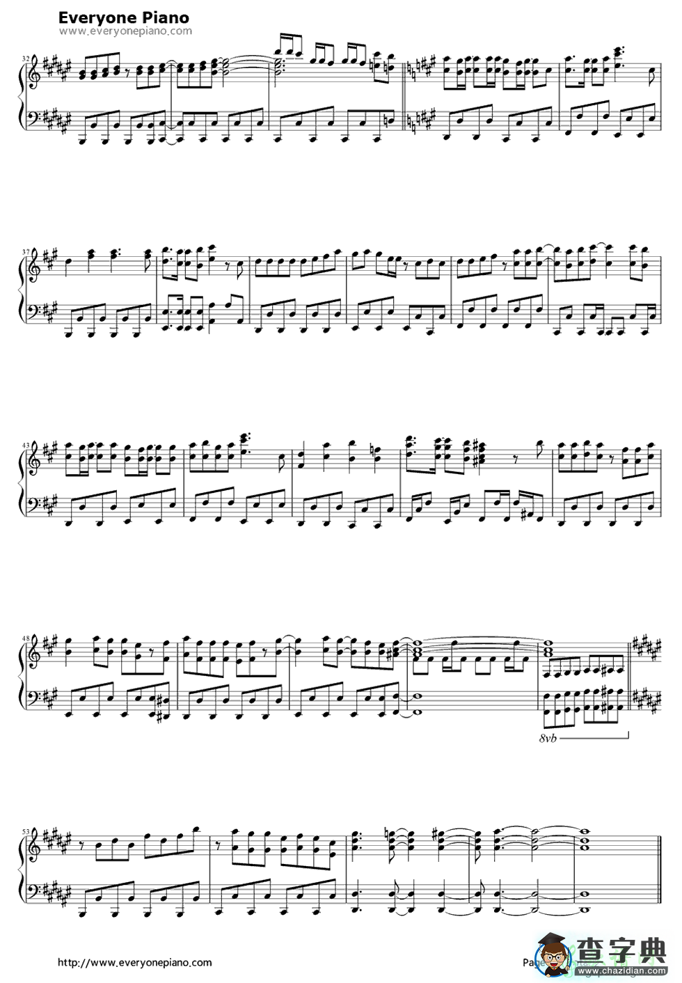 【Alteration钢琴谱】五线谱