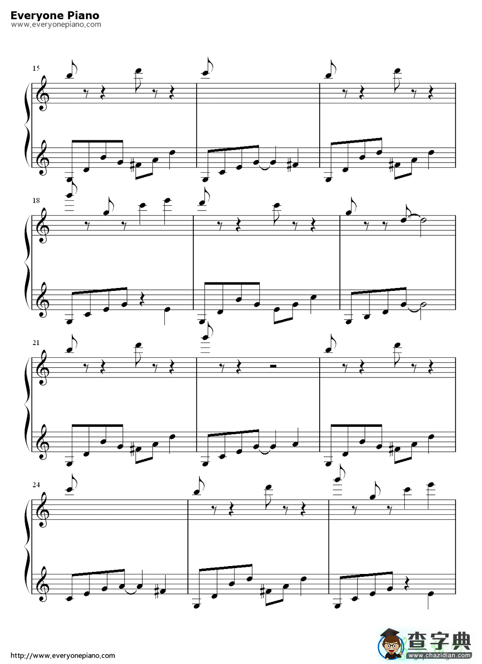 《嘿咻狂想曲》钢琴谱五线谱