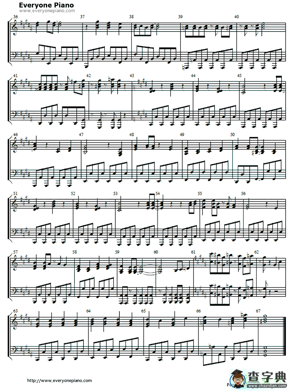 【Choir Jail钢琴谱】五线谱