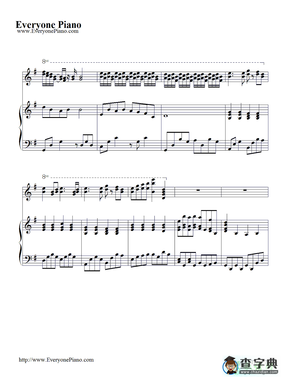 【Bluebird Story钢琴谱】五线谱