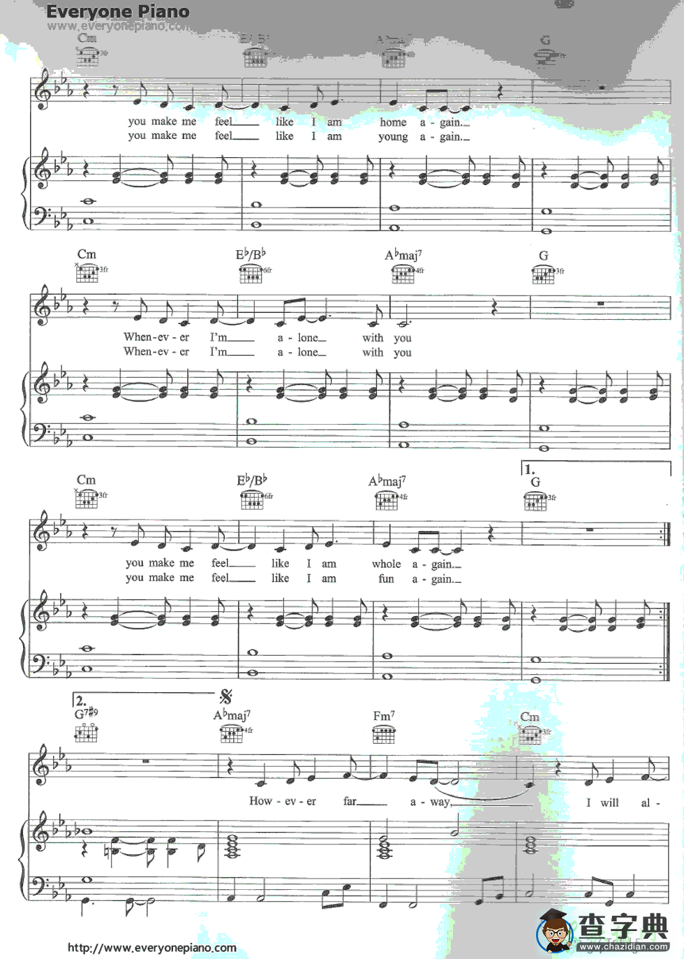 【Lovesong钢琴谱】五线谱