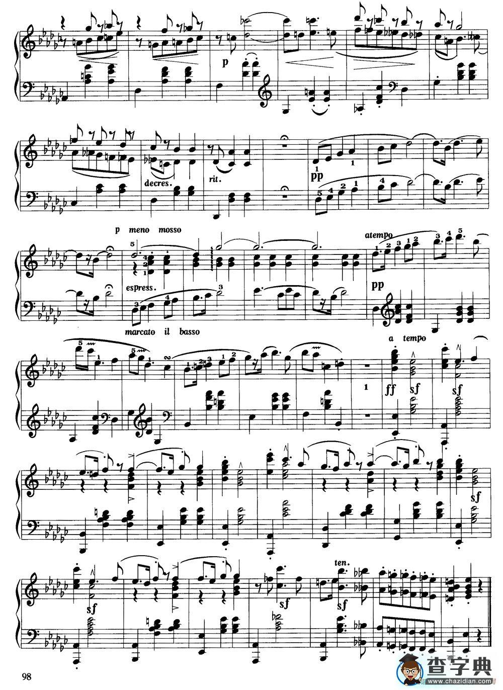 波兰舞曲（克莎温卡作品第3号之一）钢琴谱