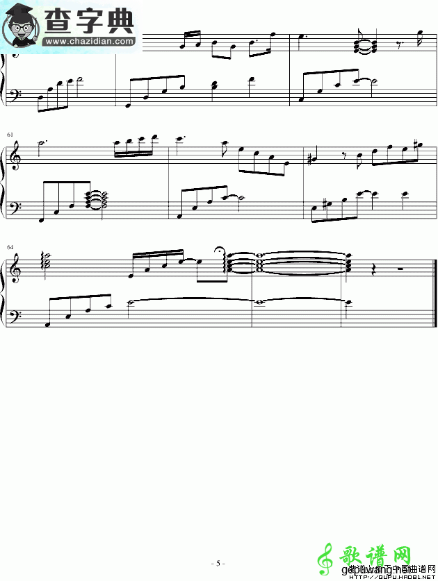 【tears钢琴谱】tears钢琴曲谱