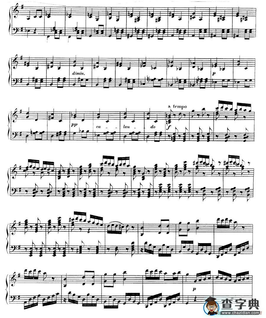 丢失一分钱的愤怒 Op.129钢琴谱