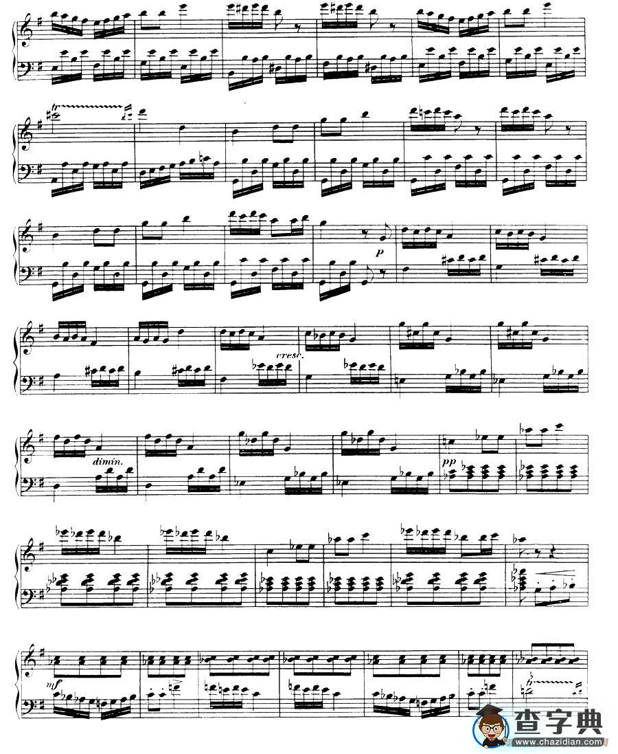 丢失一分钱的愤怒 Op.129钢琴谱