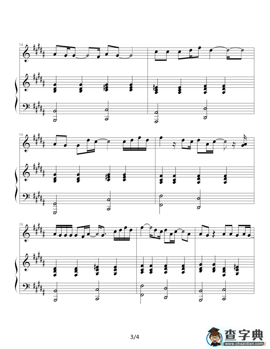 Take me to your heart（吻别）钢琴谱