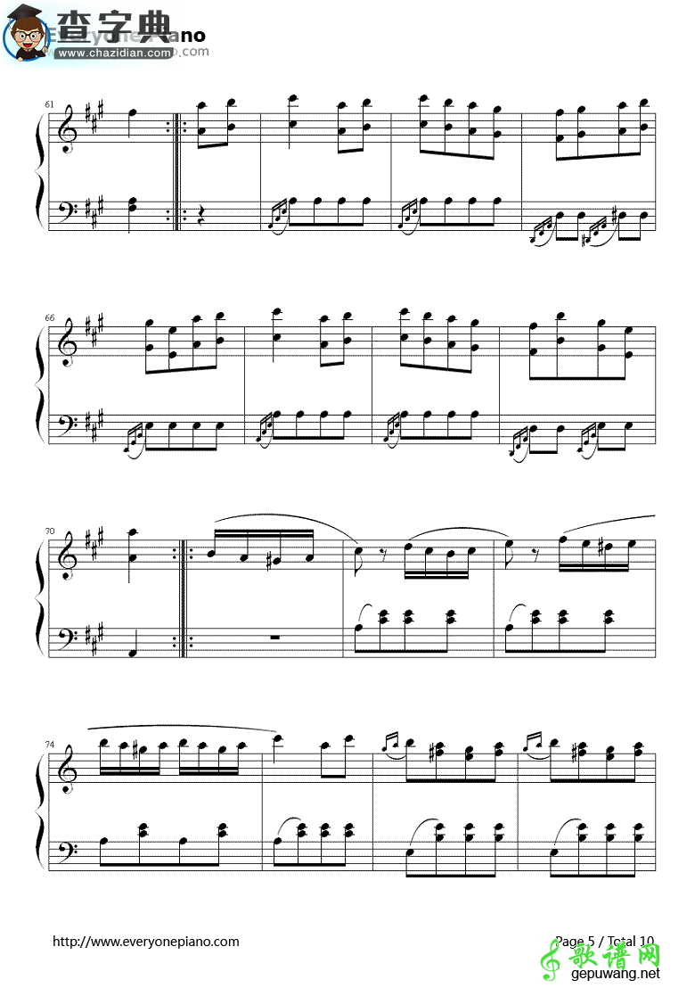 土耳其进行曲钢琴谱_莫扎特Turkish March钢琴谱