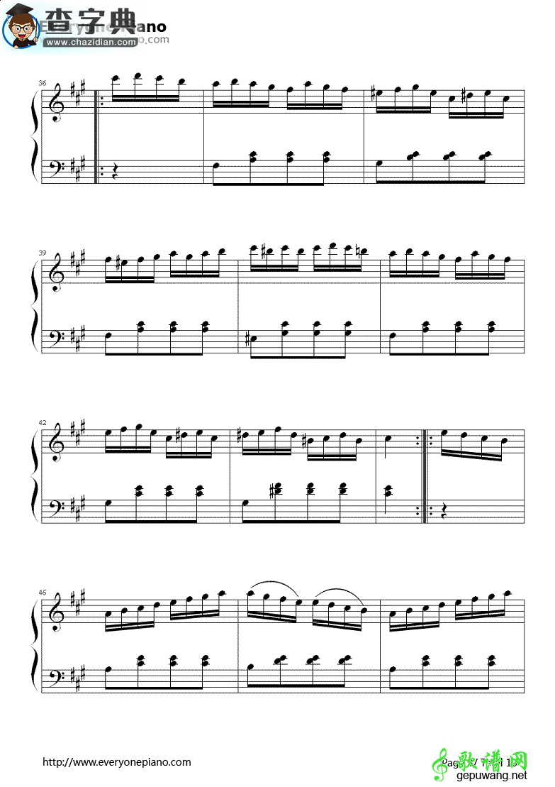 土耳其进行曲钢琴谱_莫扎特Turkish March钢琴谱