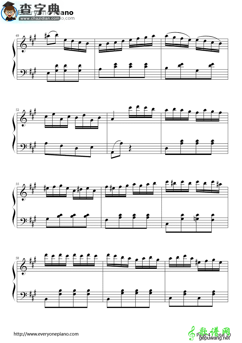 土耳其进行曲钢琴谱_莫扎特Turkish March钢琴谱