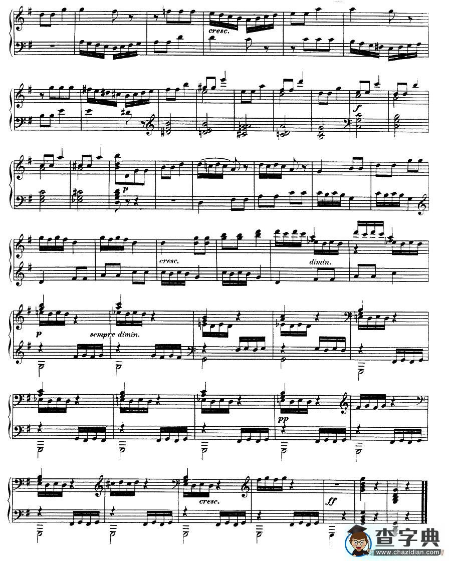 丢失一分钱的愤怒 Op.129钢琴谱