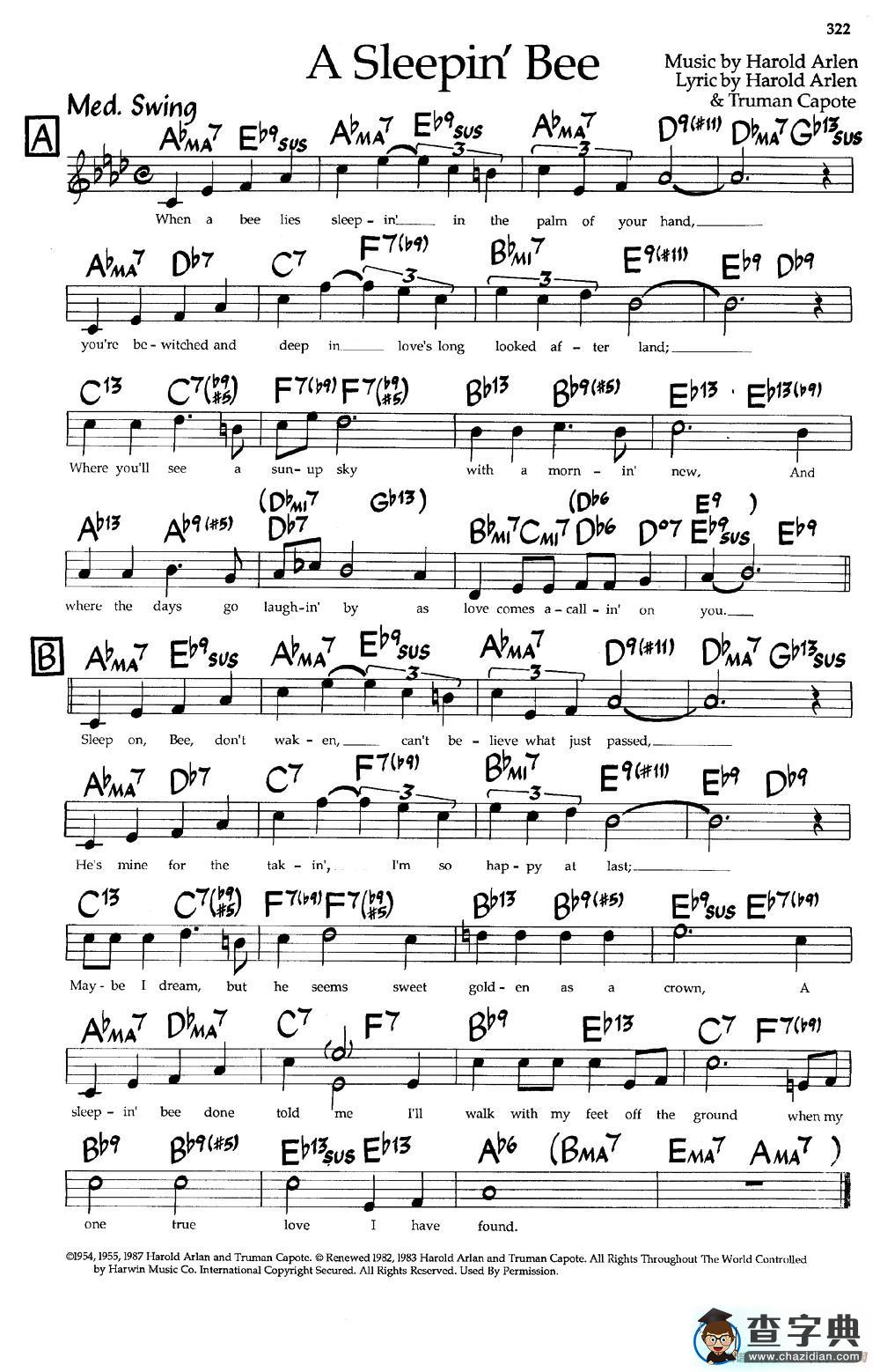 A SleepinBee（爵士钢琴曲）钢琴谱