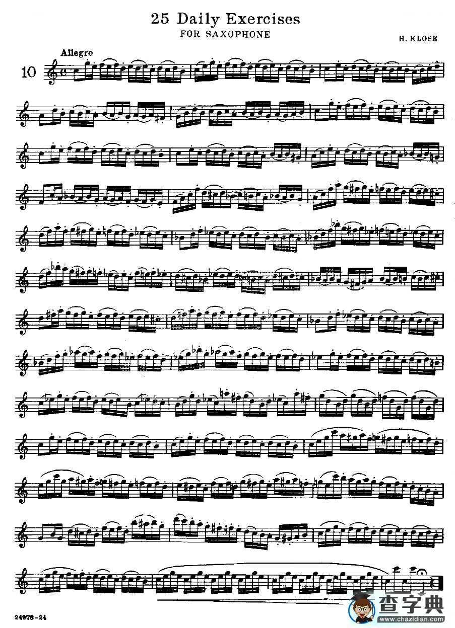 25 Daily Exercises 之10萨克斯谱