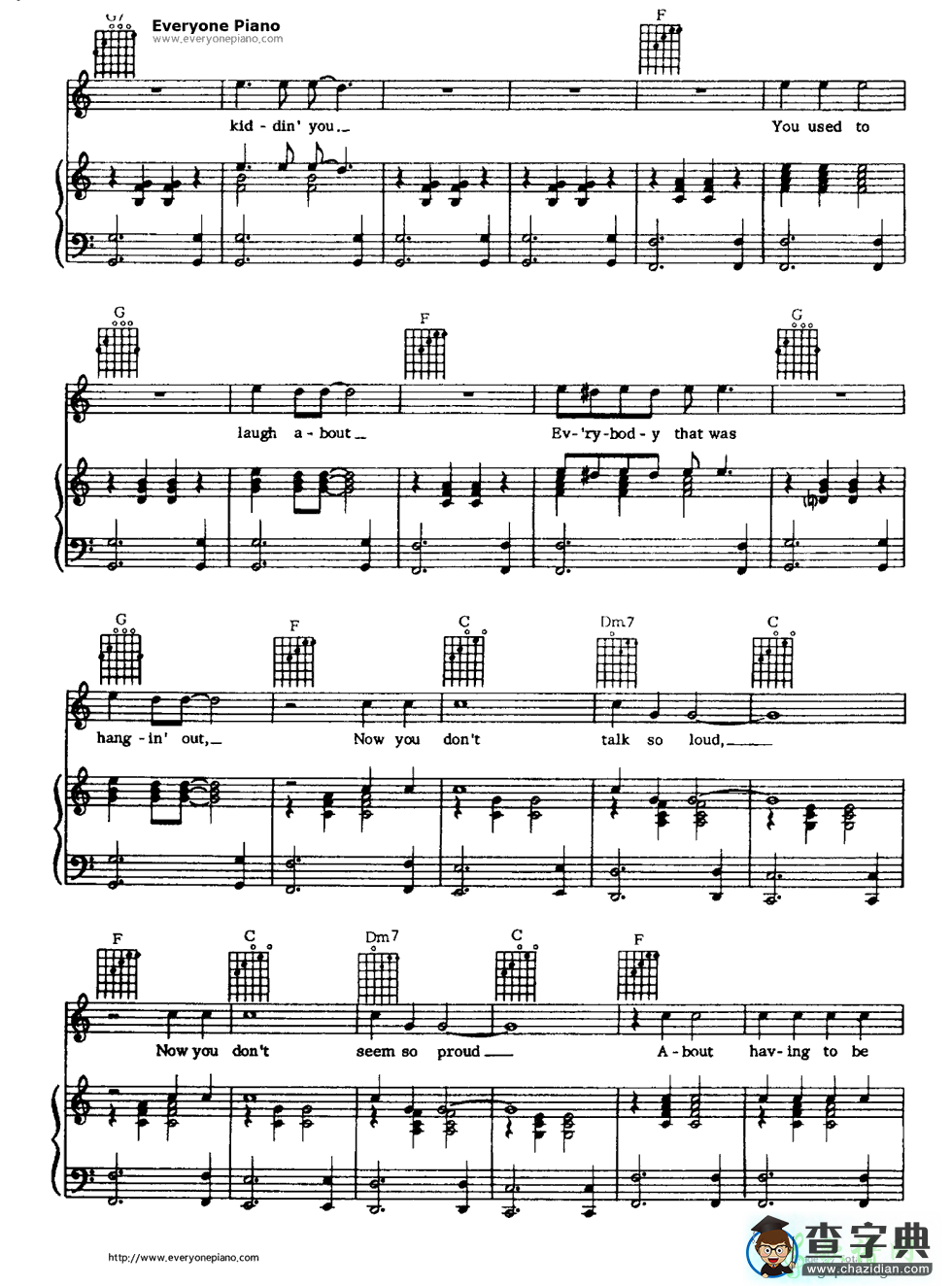 【Like a Rolling Stone钢琴谱】Bob Dylan