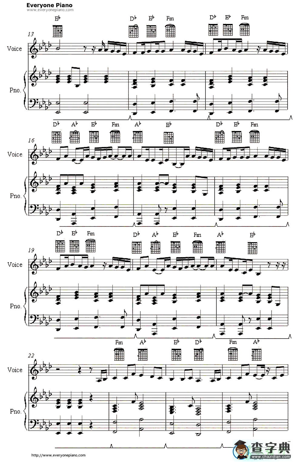 【Everytime We Touch钢琴谱】Cascada