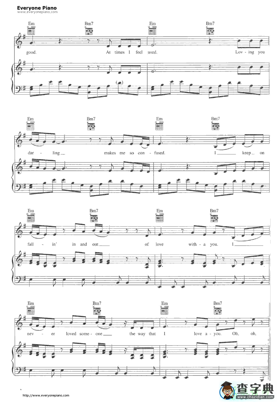 【Fallin钢琴谱】Alicia Keys