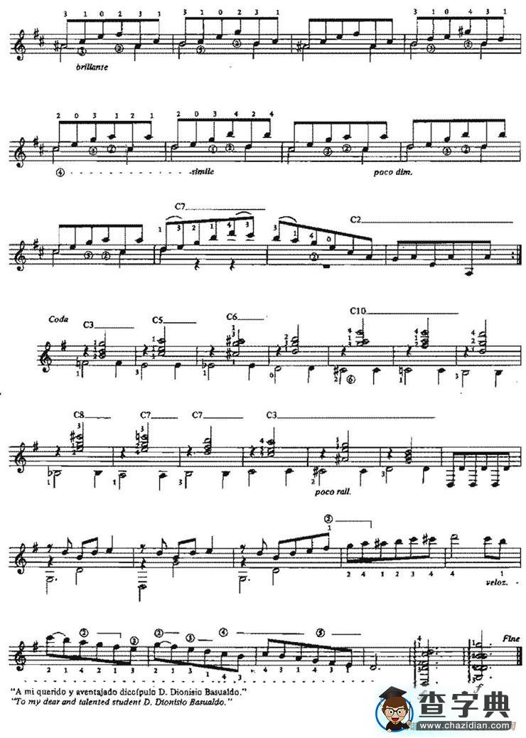 Vals op.8no.4（古典吉他）吉他谱