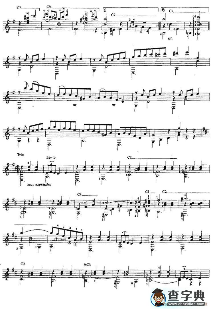 Vals op.8no.4（古典吉他）吉他谱