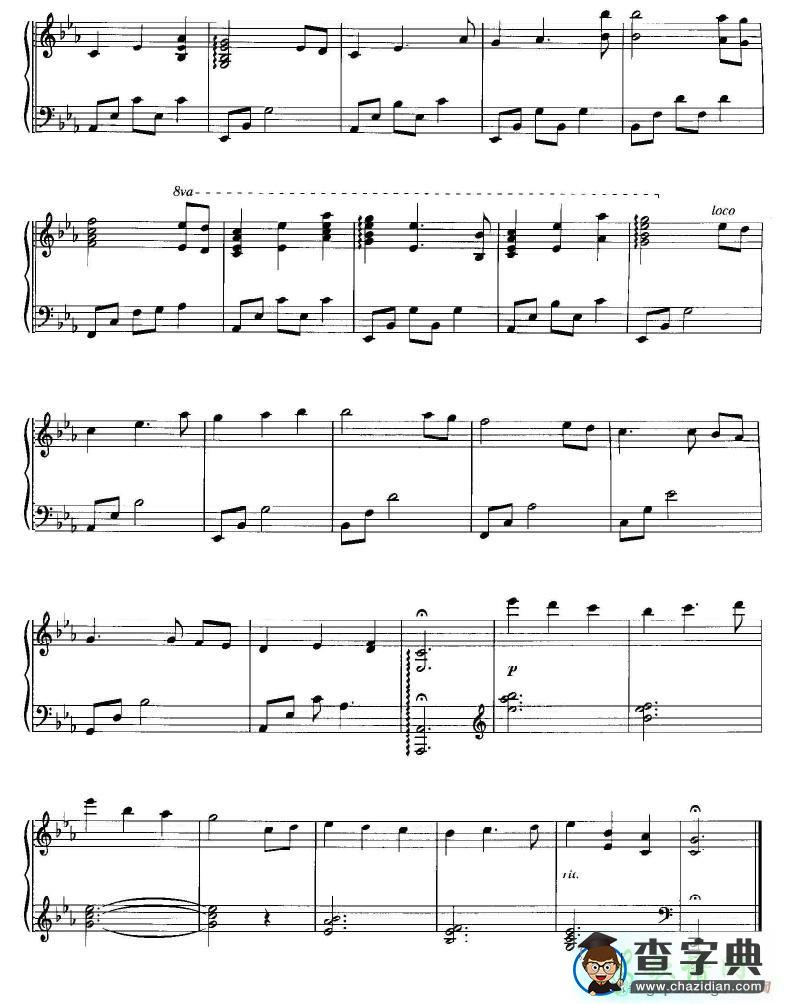 【The First Noel钢琴谱】五线谱