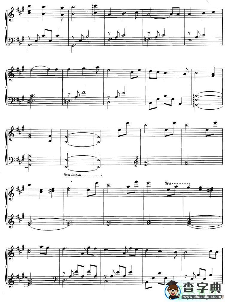 【Return To The Heart钢琴谱】五线谱