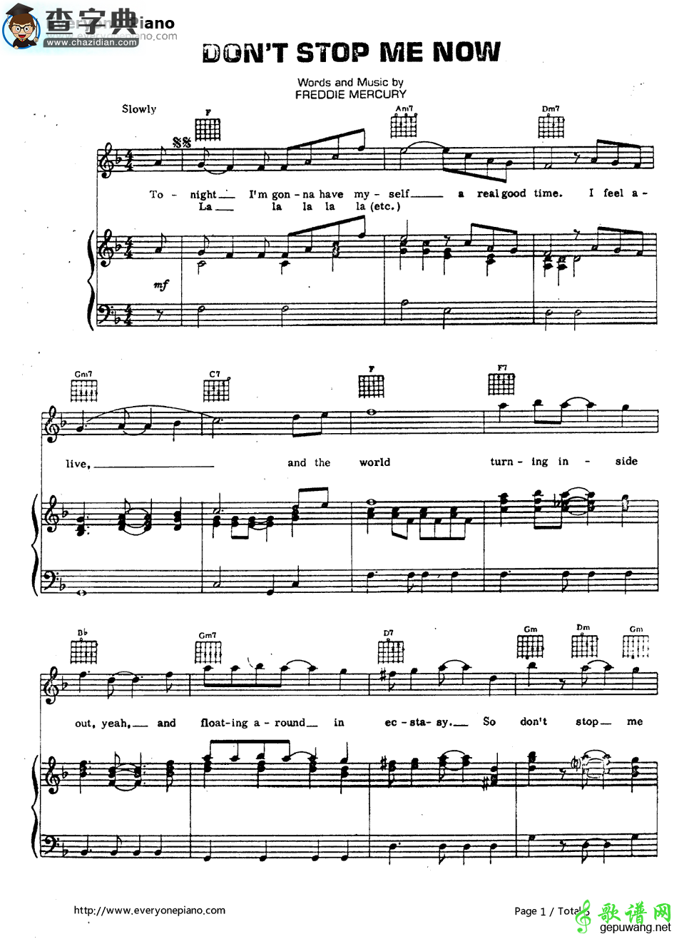 【Dont Stop Me Now钢琴谱】Queen
