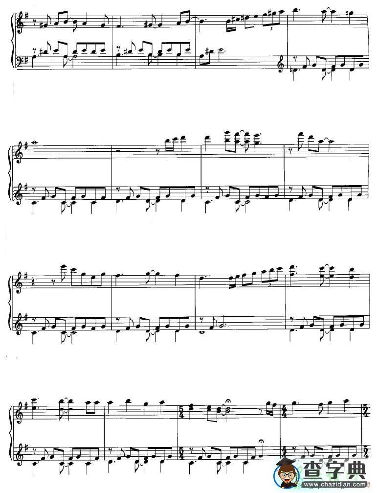 【O Come All Ye Faithful钢琴谱】五线谱