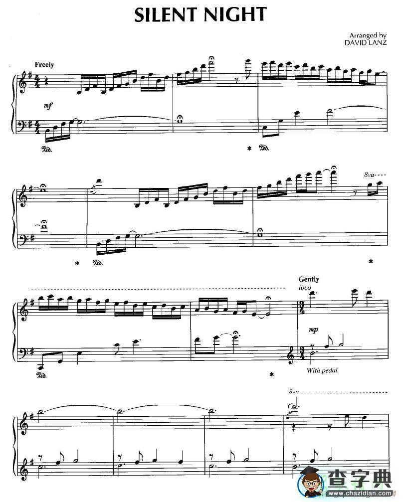 【Silent Night钢琴谱】五线谱